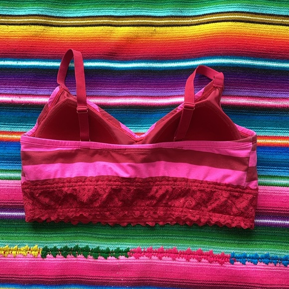 Torrid Curves Pink & Red Stripes Bralette - Picture 3 of 4